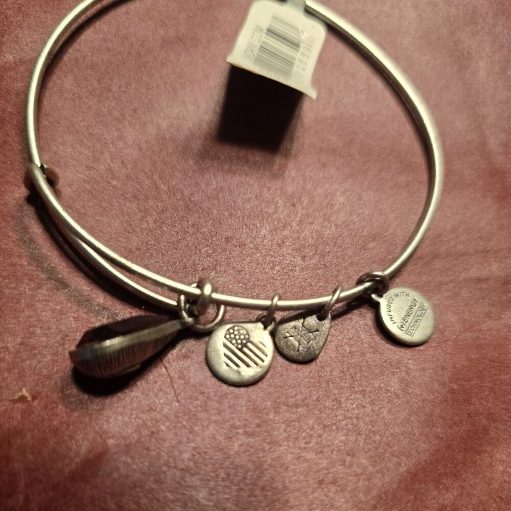 ALEX & ANI Amethyst Crystal Intuition Bangle Charm Bracelet Swarovski JAA1